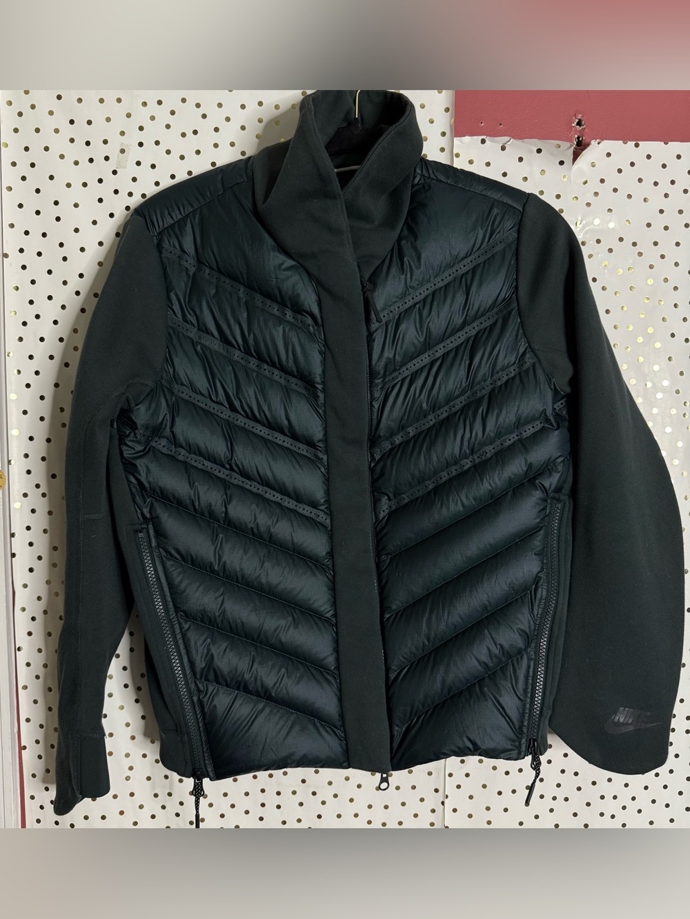 Nike Black Quilted Hybrid Puffer Jacket